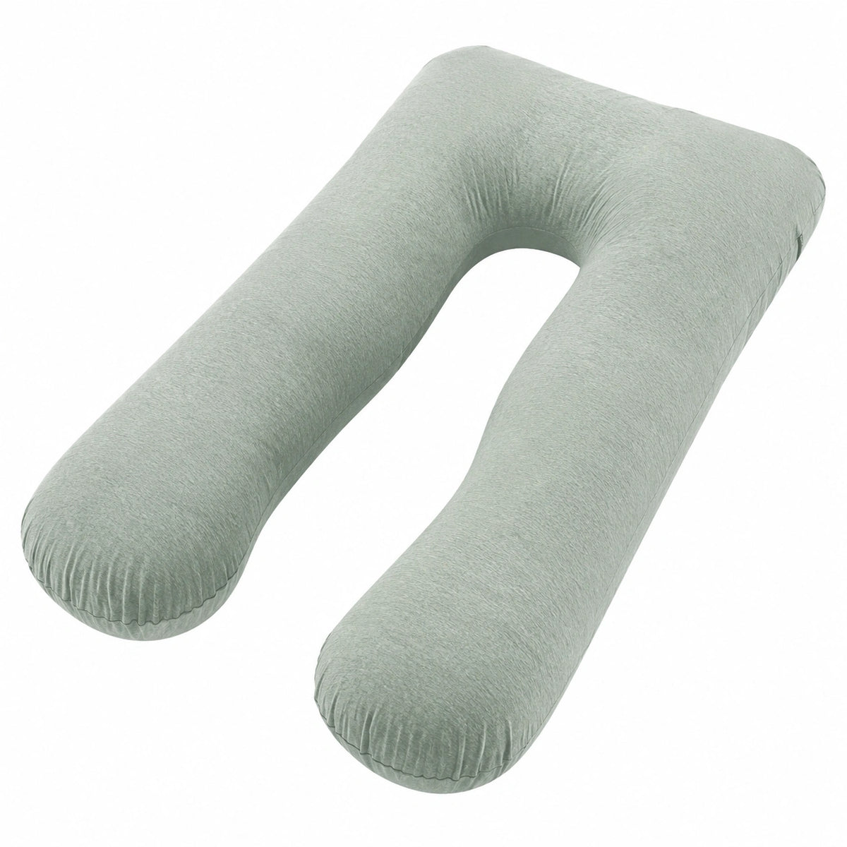 Coussin de grossesse en U 140 cm tissu doux vert sauge soutien du corps