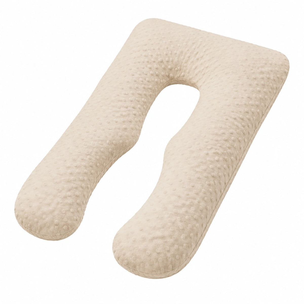 Coussin de grossesse en U 120 cm tissu relief crème soutien corporel