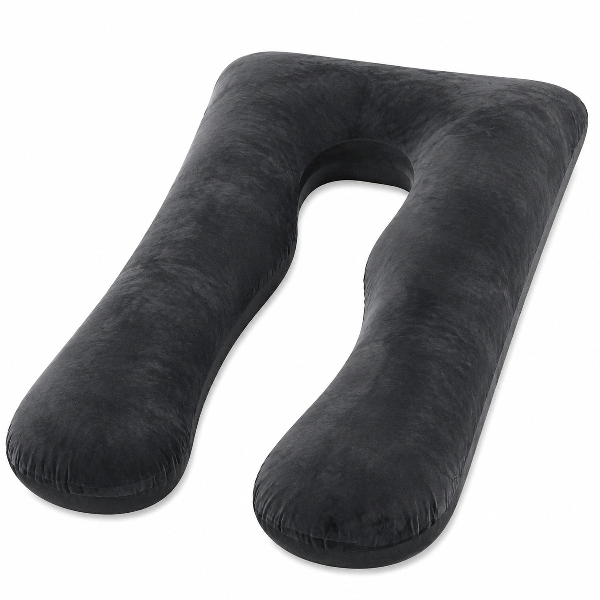 Coussin de grossesse en U 120 cm velours noir soutien du corps