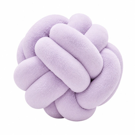 Coussin nœud 30 cm en polyester lavande décoratif doux