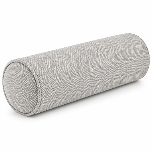Coussin traversin 20 x 50 cm tissu gris à motif chevrons soutien décoratif
